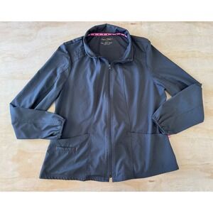 Heartsoul Scrub Jacket Pewter Gray Full Zip Mock Neck Large‎ Medical Core Nurse